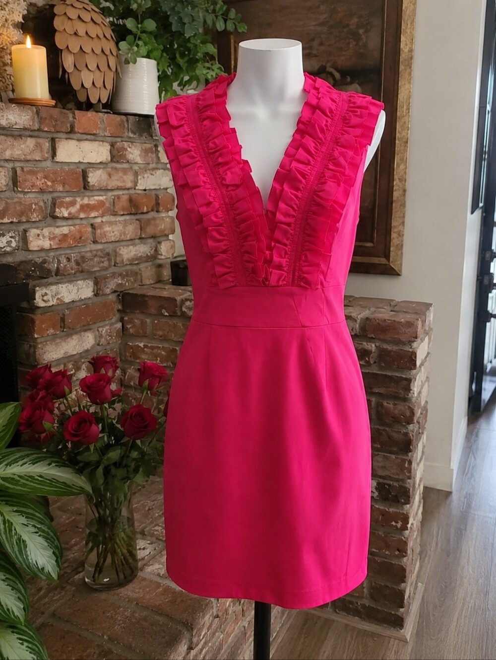 Ted Baker Fuchsia Ruffle Mini Dress